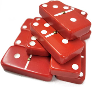 Tournament Jumbo size dominoes 6 with spinner -Red Color