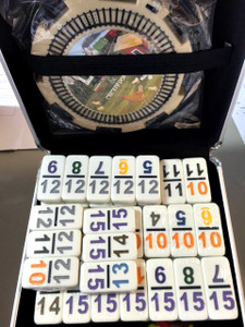  Double 15 Numbers Dominoes in Aluminum Case - Great for Seniors