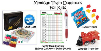 Mexican Train Dominoes Numbered Set For Kids -Snap Case