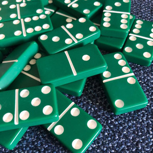 Double 6 Jumbo Size Dominoes without Spinner  -- Green