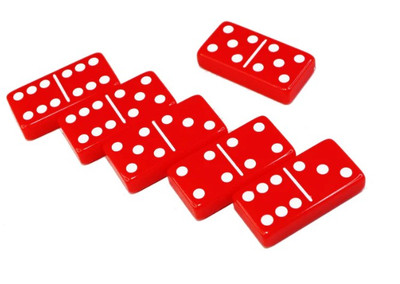 Double 6 Jumbo Size Dominoes without spinner-- Red