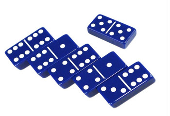 Double 6 Jumbo Size Dominoes without spinner -- Blue