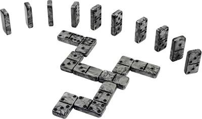 Double 6 Jumbo Tournament Size Dominoes without spinner -- Silver