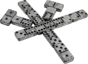 Double 6 Jumbo Tournament Size Dominoes without spinner -- Silver