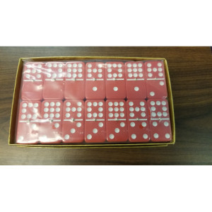 Tournament Red (Jumbo) Size Double Nine Dominoes With Spinner in Gift Box, Custom Engraved