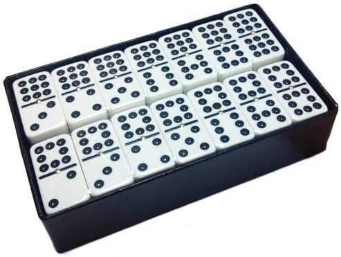 Tournament White (Jumbo) Size Double Nine Dominoes With Spinner in