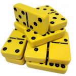 Tournament Jumbo size dominoes 6 with spinner -Yellow with black dots 