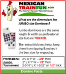 Dimensions for Jumbo Size Dominoes