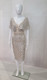 Flutter sleeve stretch sequin midi dress with beaded detail -Image 3
