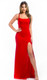 cut out back fitted formal gown with split - image 1