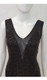 Stretch black sequin formal dress with sheer insert- image 3