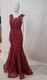EMBROIDERED LACE WITH SCATTERED STONES RED CARPET FIT & FLARE GOWN - IMAGE 5