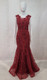EMBROIDERED LACE WITH SCATTERED STONES RED CARPET FIT & FLARE GOWN - IMAGE 2