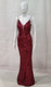 STRETCH SEQUIN DEEP V FITTED FORMAL GOWN - IMAGE 5