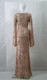 ROSE GOLD STRETCH SEQUIN FORMAL GOWN WITH ELBOW SPLIT SLEEVE - IMAGE 4