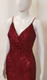 Burgundy Stretch Sequin Formal Evening Dress Style EC34 - IMAGE 5