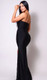 Black corset stretch satin wrap formal gown - Image 3