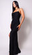 Black corset stretch satin wrap formal gown - Image 2