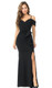 STRETCH JERSEY PLAIN FORMAL DRESS WITH RUFFLE DETAIL - IMAGE 1
