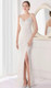 SPARKLY WHITE WRAP GOWN WITH SIDE SPLIT - IMAGE 1