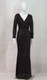 Black stretch sequin v-neck gown with slit sleeves - Image 1