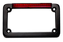 Black Classic LED License Plate Frame w/ Red LEDs & Red Lens