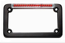 Black Classic LED License Plate Frame w/ Red LEDs & Clear Lens