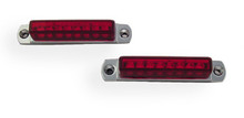 3" Pair (2) Red LED Light Bar with Chrome Casing and Red Lens