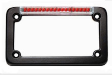 Black Classic LED License Plate Frame w/ Red LEDs & Clear 'Euro' Lens