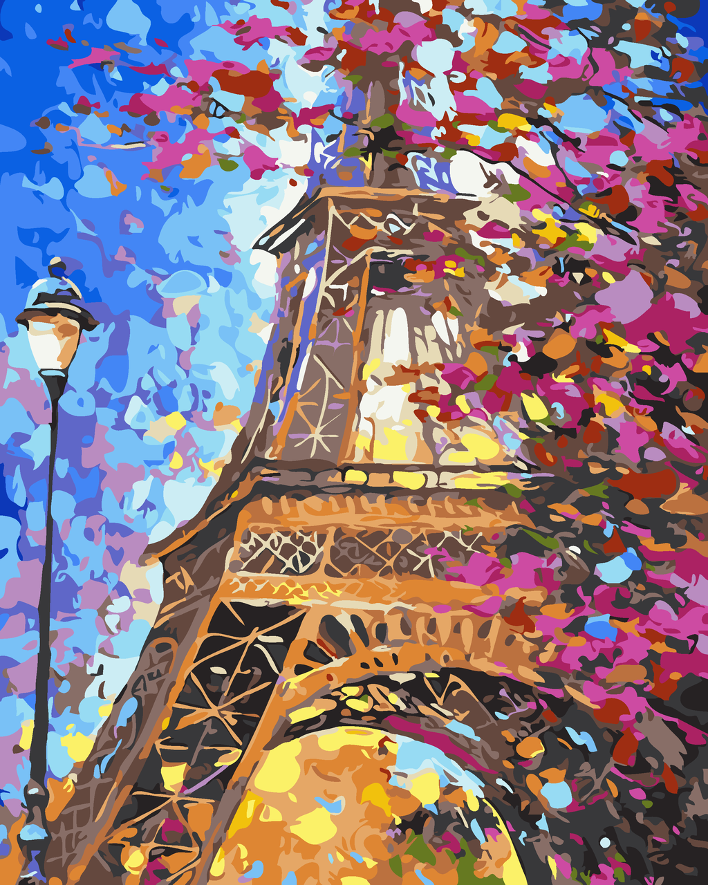 Painting By Numbers 40x50cm Blossom Eiffel Tower