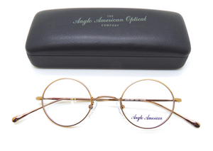 Anglo American 40P Round Lightweight Metal Frames In A Brushed Gold Finish 44mm Lens Size
