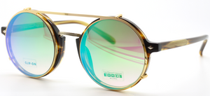Raul Col.6 With Matching Gold & Green Sunclip By Les Pieces Uniques At The Old Glasses Shop