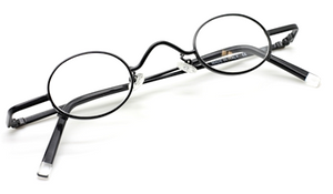 Very small oval vintage glasses by Beuren in a black finish at The Old Glasses Shop