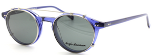 Anglo American 406 TR20 Made From Lightweight Blue Acrylic With Matching Sun Clip At The Old Glasses Shop