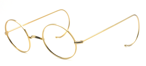 Sought-After Vintage Round Style Shiny Gold Metal Eyewear At The Old Glasses Shop