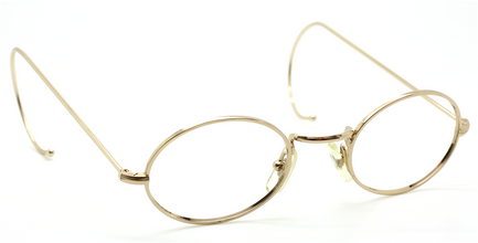 Vintage Oval Shiny Gold Eyewear With Curlsides By Beuren At The Old Glasses Shop 