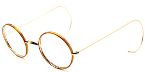 True Round Vintage Glasses By Beuren With Saddle Bridge, Curlsides & Demi Blonde Rims At www.theoldglassesshop.co.uk