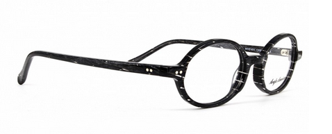 Anglo American 401 CRBI Oval Glasses in Black with White Flecks from www.theoldglassesshop.co.uk