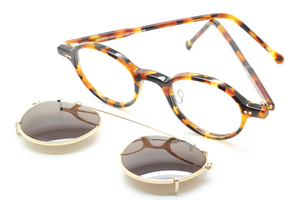 Fame Holland 764 Small Tortoiseshell Acetate Eyewear With Matching Hand Made Sun Clip ONLY At The Old Glasses Shop Ltd