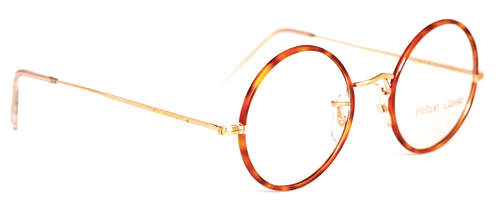 Hilton Classic Round Eyewear With Dmi Blonde Acrylic Rims At The Old Glasses Shop Ltd