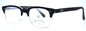 SEQUOIA Vintage Italian Frames in Black and Clear Acrylic Half Rim Effect by Winchester 1866