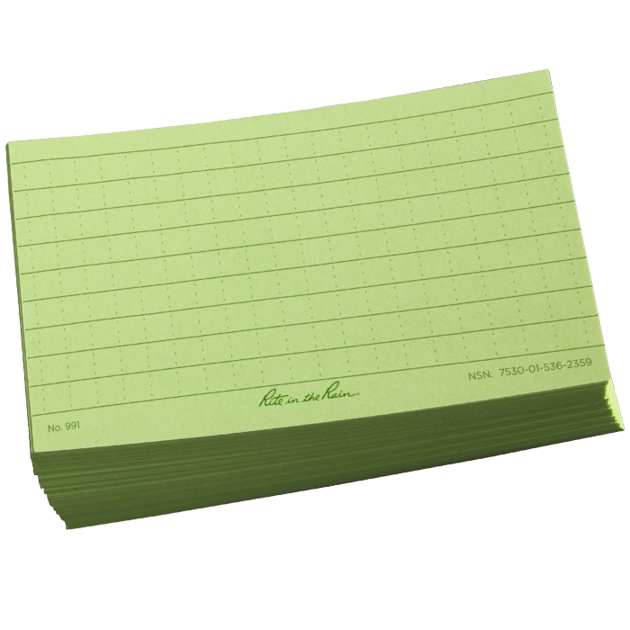 rite in the rain 991 3x5 index cards green nsn 7530 01 3x5 index card
