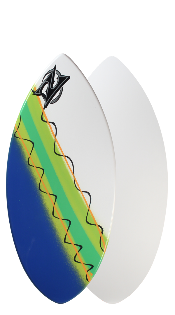 45x20 Assorted Green Zap Wedge Medium Skimboard