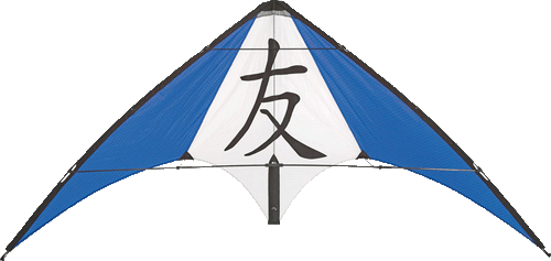 HQ Tattoo II Blue-White Lightwind Line Stunt Kite