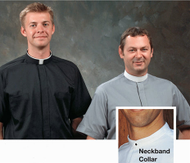 Neckband Short Sleeve Shirts ~ Short Sleeve Neck band shirts are full cut with two pockets and a stitched fly front.  Made with an easy-care 65% Polyester/35% cotton material  Neckband Shirts are designed to be worn with Collarettes, Collars and Collar Buttons.  *Collarettes, Collars and Collar Buttons sold separately.

Full Cut Neckband Shirt

