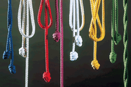 Standard Cinctures for Adult and Youth from Slabbinck.  The rope has a diameter that measures a half inch with a double knotted end. Available in white, flax, red, green, purple, blue, black or gold. Please specify size 81" or 147".