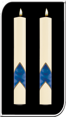 Enhance the presence of your Fos Aionios Paschal Candle with a pair of beautiful complementing 51% Beeswax Altar Candles. Sold as Pair. Available in a variety of lengths and widths, hand made in the USA!!

 