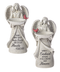 These Memorial Angel Bird Feeders are a beautiful and special way to remember your loved one. These angels are beautifully designed and you can choose between two quotes. "When a Cardinal appears it is a visitor from Heaven" or "Those who touch our lives stay in our Hearts forever." Each angel measures 5" W. x 33/4" D. x 91/4".  Memorial Angels are made with polystone. Choice of ONE angel only.