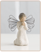 This praying angel will accompany you through good times and bad. She kneels 4 inches tall.