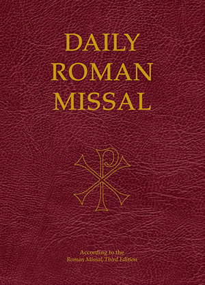 The Daily Roman Missal, Third Edition includes prayers and readings to all Sunday and daily Masses in one volume. The Mass prayers in this new edition are updated according to the Revised Roman Missal Translation.
Other changes include:
Larger type, making it easier to read.
All the readings for the day are included in each entry.
Both the long and short forms of readings are printed.
Illustrations from illuminated manuscripts grace the pages.
Sixteen new saints in the Church's calendar of feast days are included.
Relevant passages from the Catechism of the Catholic Church offer an educational perspective on the liturgies for Sundays, feast days, and solemnities.
The Daily Roman Missal, Third Edition, durable and beautiful with a burgundy padded leather cover and 6 ribbon markers, is both a tool and a treasure for any Catholic who wishes to learn about, love, and live the Mass more fully.